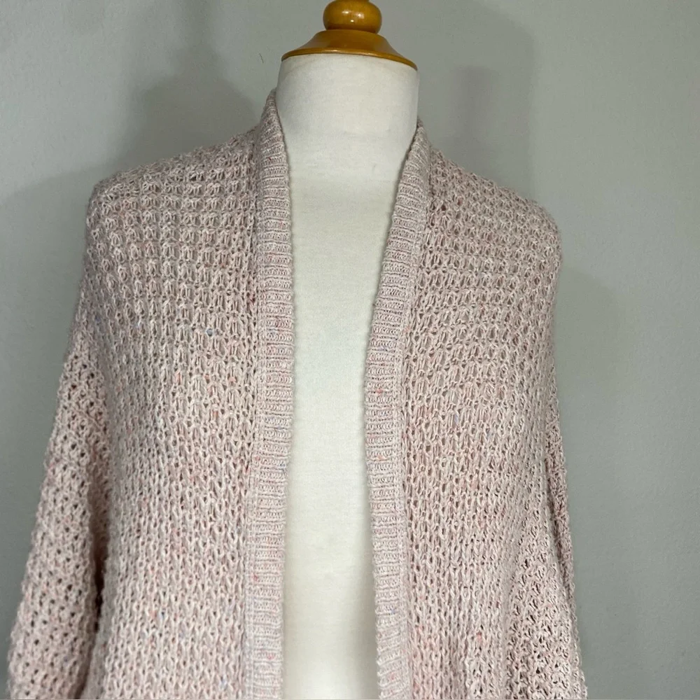 American Eagle Women's Pink Speckle Open Cocoon Knit Cardigan XS/S Cottagecore